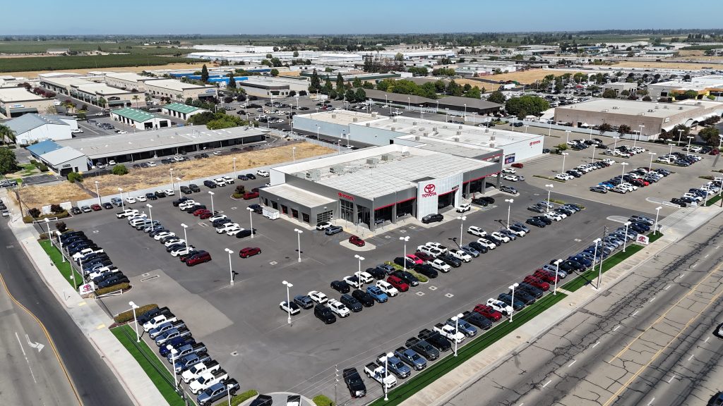 Aerial view of the Toyota dealership